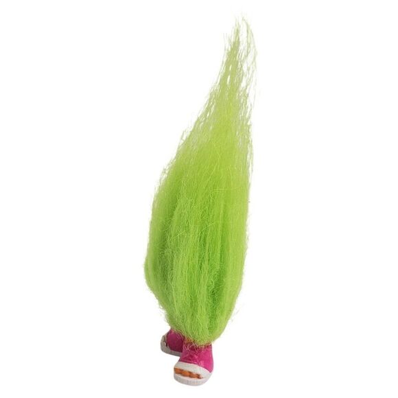 Vtg Hasbro Trolls Fuzzbert Lime Green Hair 2" Mini Figure - Picture 4 of 4